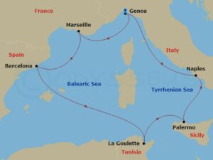 عروض كروز اوروبا - ايطاليا فرنسا اسبانيا تونس ايطاليا 8 ايام